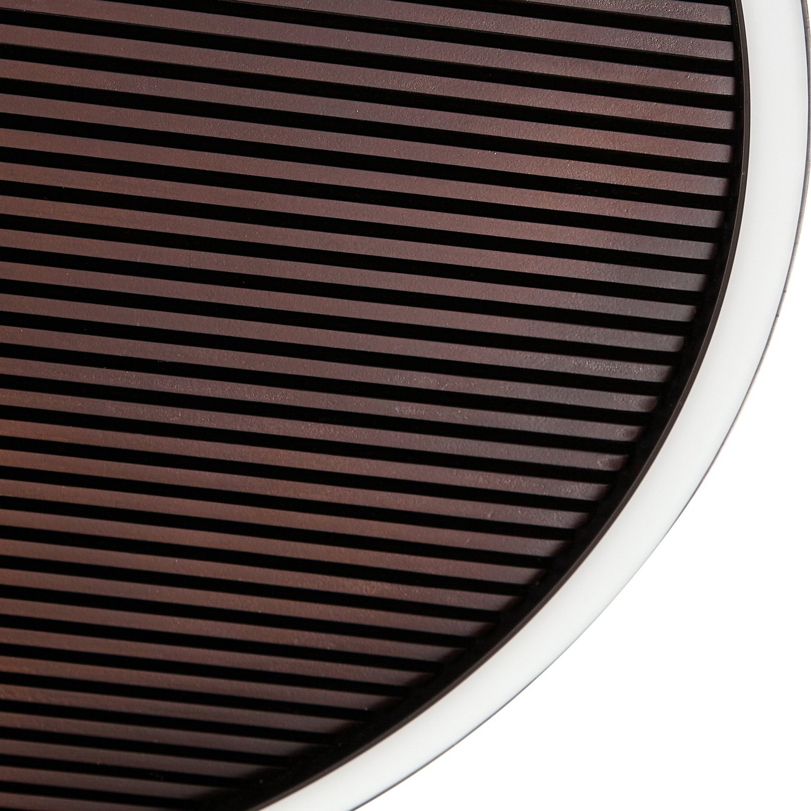 Lucande LED stropní svítidlo Orven, černá/dřevo, 80 cm, stmívatelné