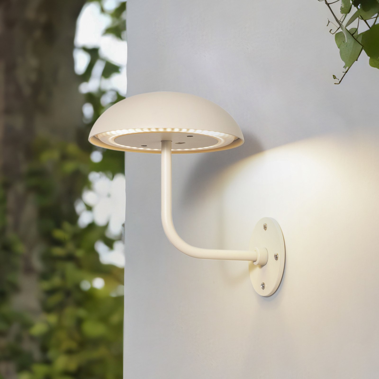 Arcchio LED oplaadbare tafellamp Thenra, beige, muurbeugel