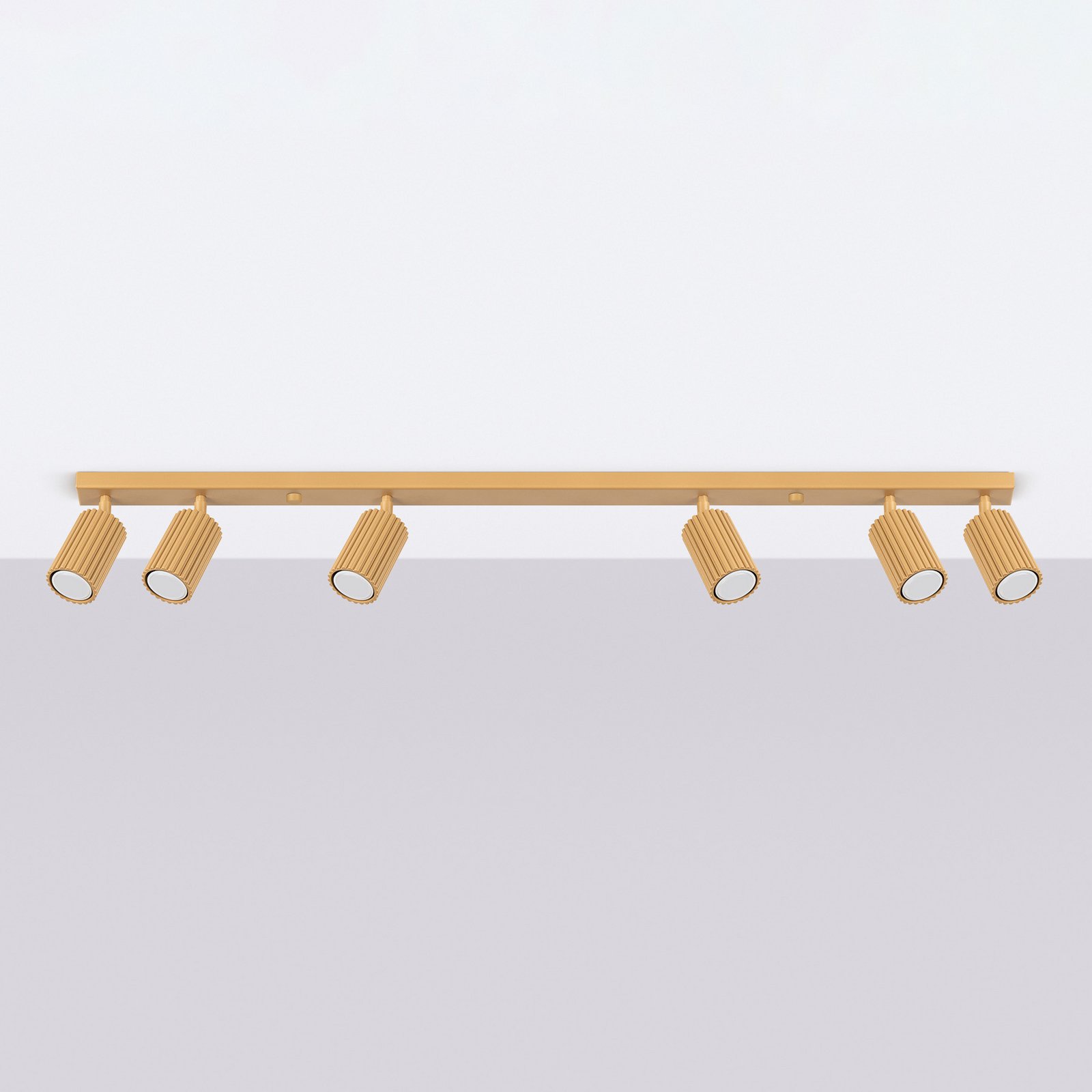 Deckenstrahler Karbon, goldfarben, Länge 117 cm, Alu, 6-flg.