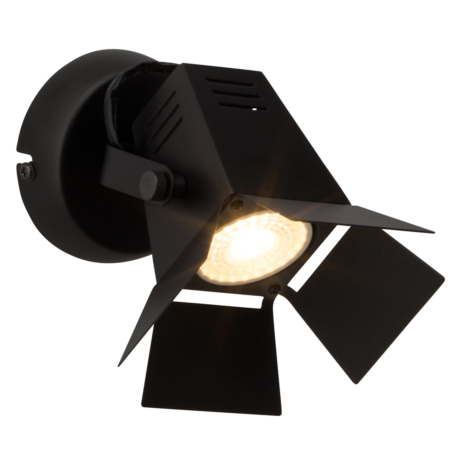 Technische LED wandlamp Movie, zwart