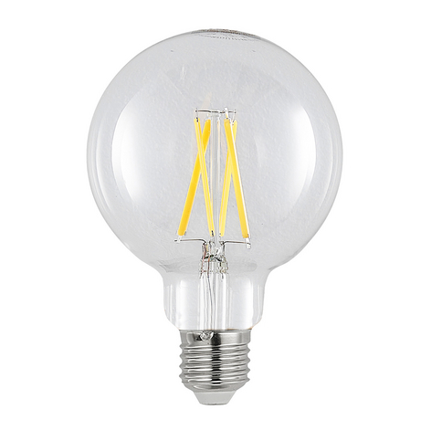 E27 8 W 2.700 K G95 globe, filament, klar