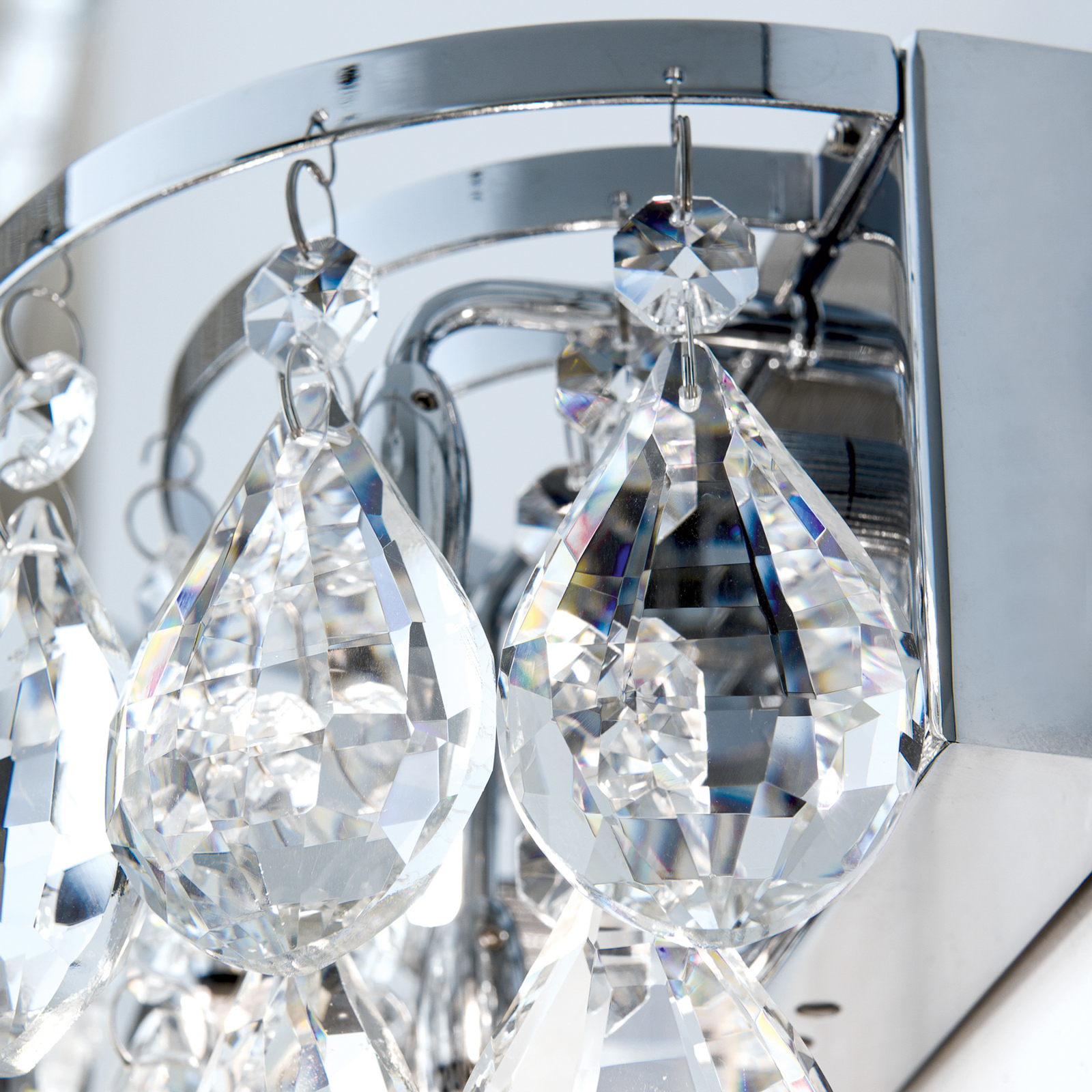 Vägglampa Celeste med K9-kristaller, krom
