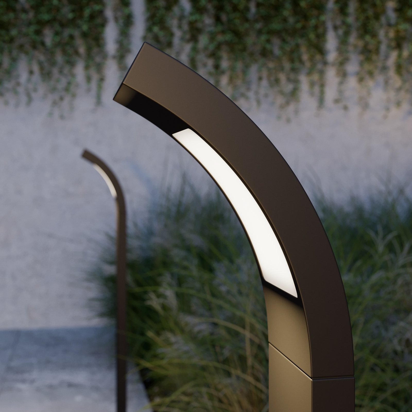 Juvia Outdoor Garden Lamp H100 Graphite/Opal - Lucande