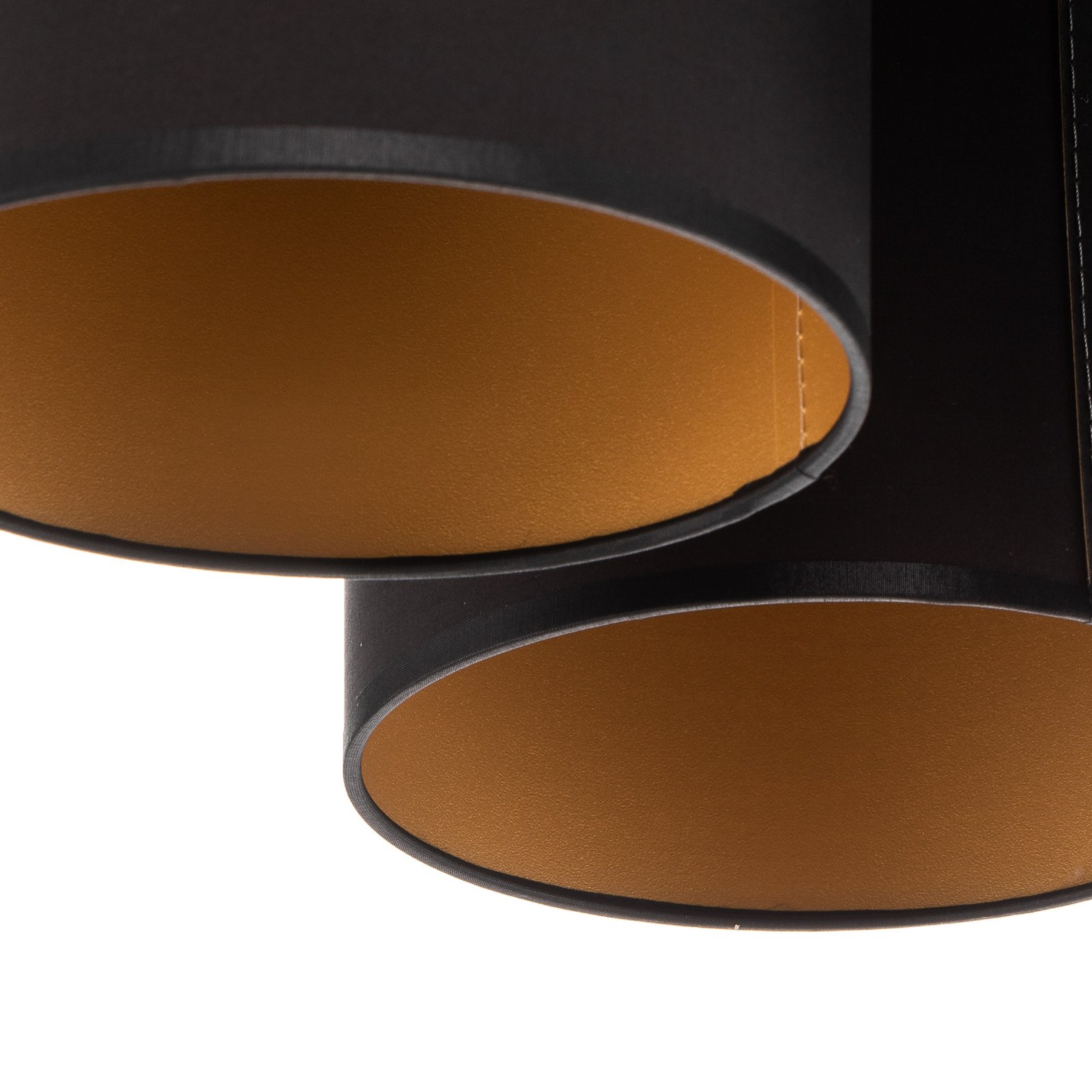 Plafondlamp Soho cilindrisch 3-lamps zwart/goud