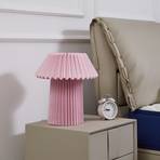 Stolní lampa Lindby Magali, růžová, papír, Ø 34 cm, E14