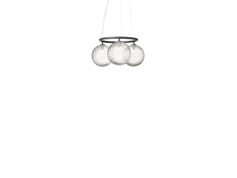 Nuura - Miira 3 Circular Kronleuchter Rock Grey/Optic Clear