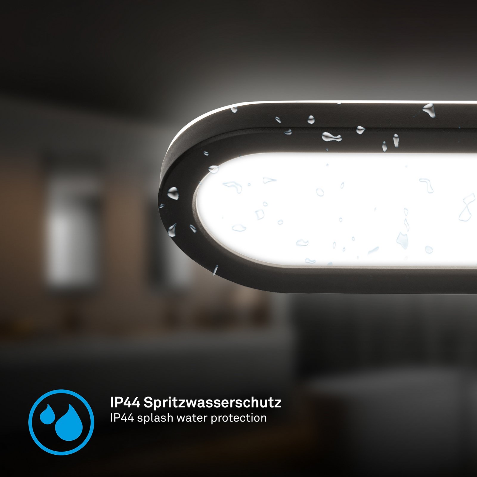 LED-vannitoa seinavalgusti Pil, must, laius 35 cm, plast