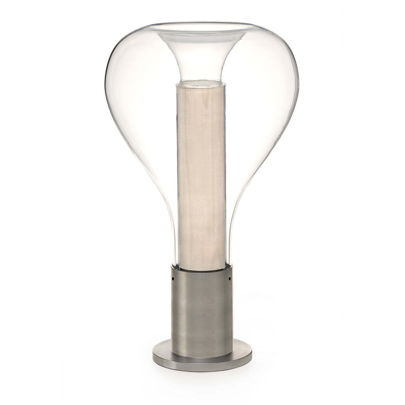 LZF Eris LED table lamp glass shade, aluminium
