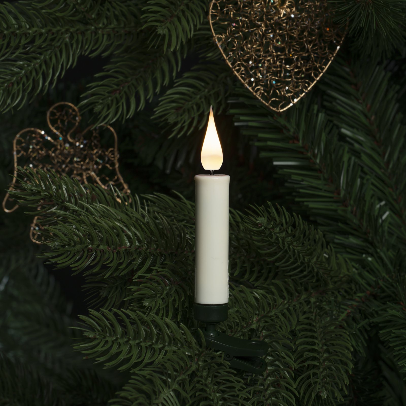 Velas LED árbol Navidad blancas, sin cables 3D, 12