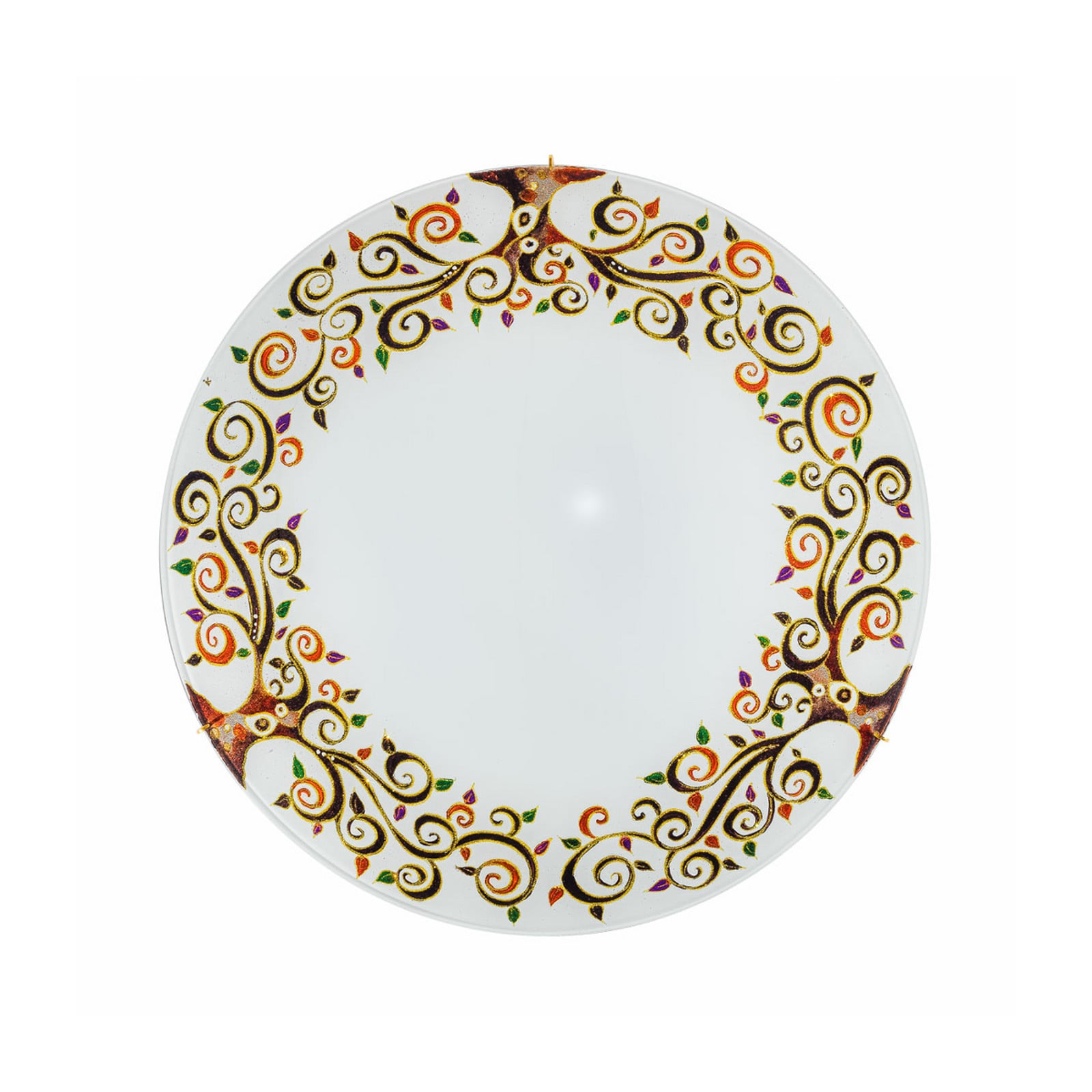 Kolarz Serena plafonieră colorată Ø 40 cm metal/vidră - Camera de zi / sufragerie - design - colorat alb - Sticlă