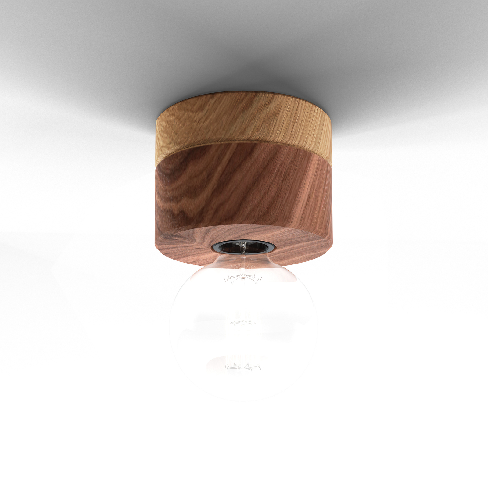 ALMUT 0239 ceiling lamp, sustainable, walnut/oak