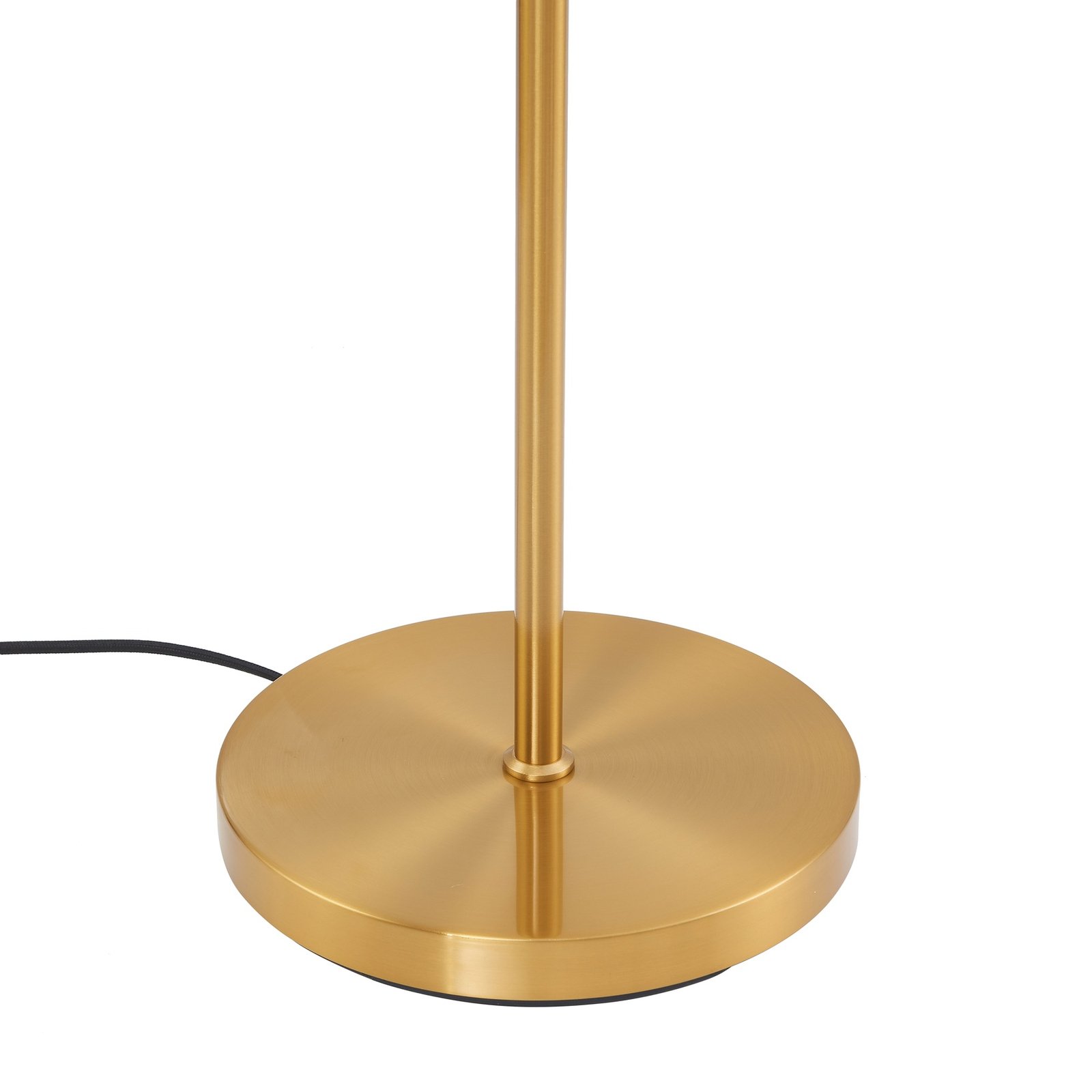 Lindby floor lamp Aliette, gold/amber, glass, reading light