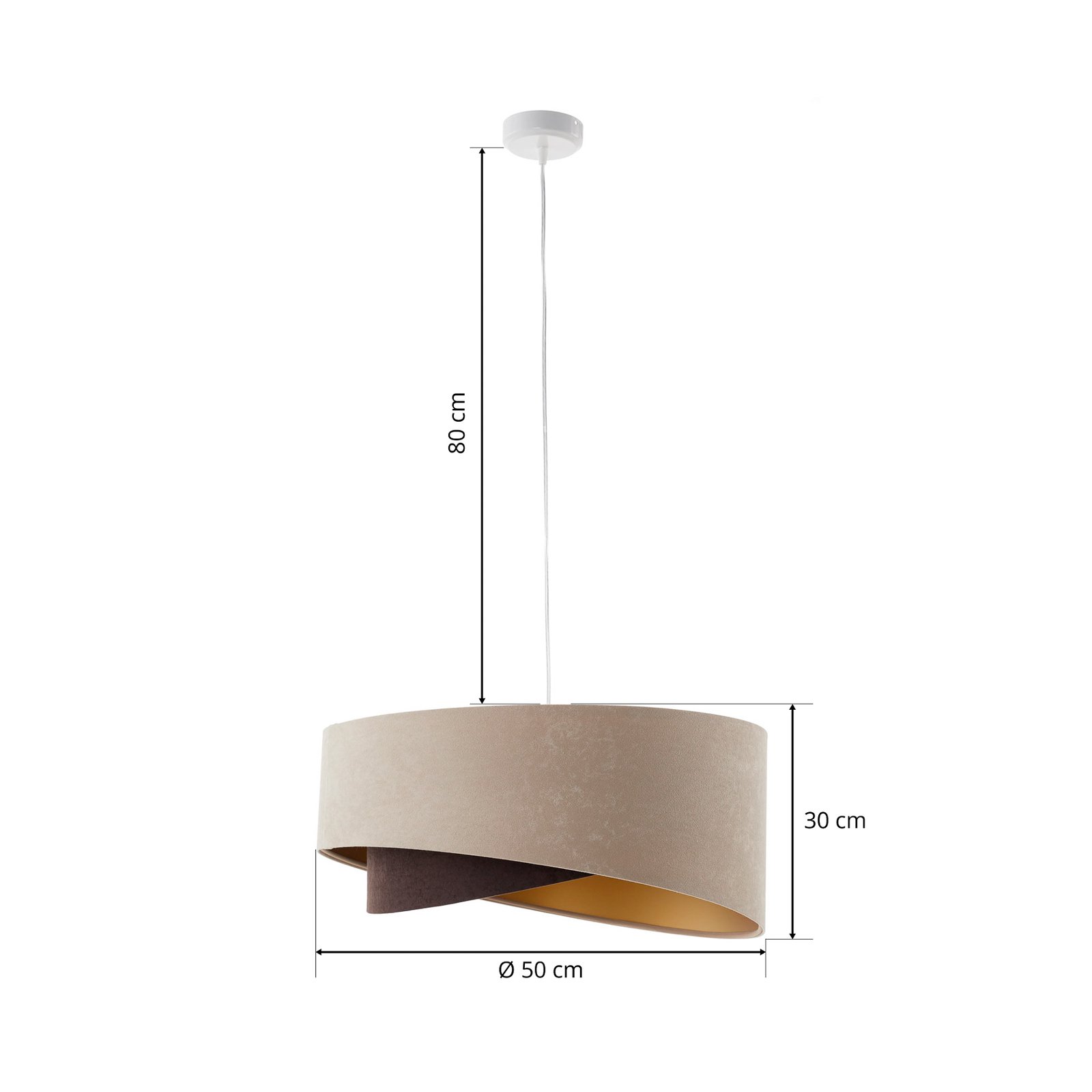 Arianna pendant light in layered look, 2-coloured