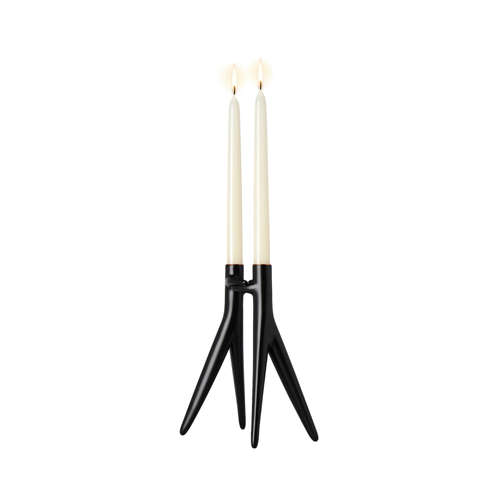 Abbracciaio candle holder, black, height 25 cm, aluminium - Kartell