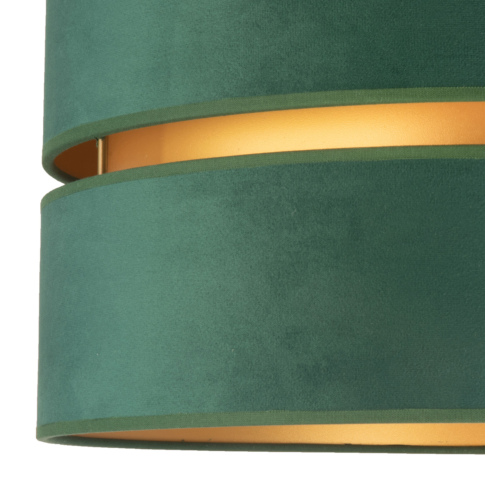 Euluna Duo taklampe av tekstil, grønn/gull, Ø40cm
