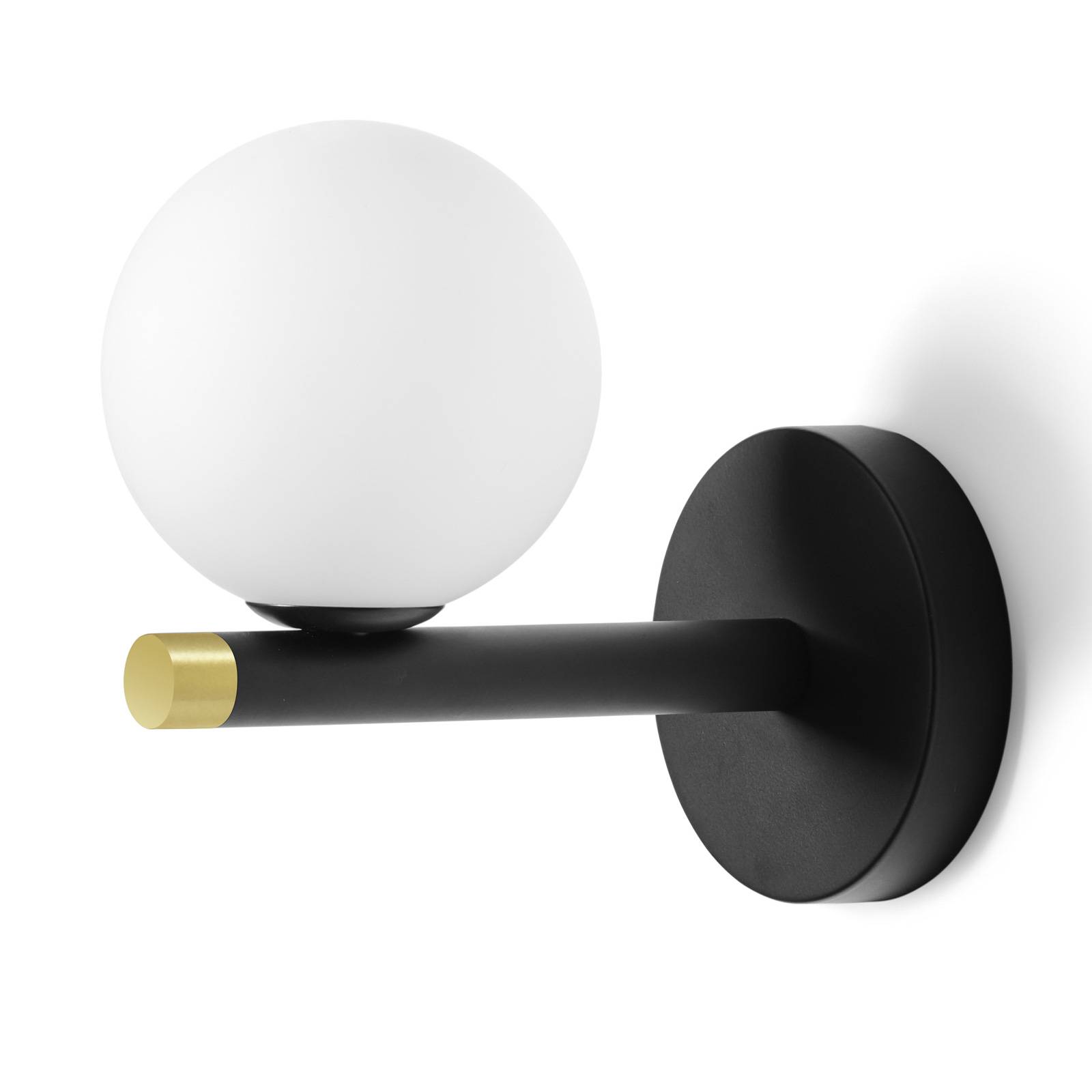 E-shop Nástenné svietidlo Pomì s bielou sklenenou guľou