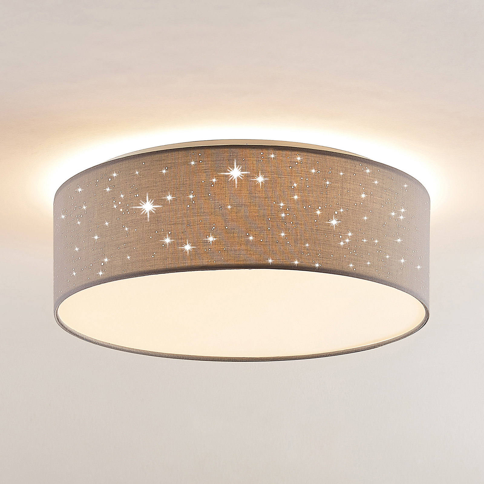 Lindby Ellamina LED plafondlamp, 40 cm, lichtgrijs