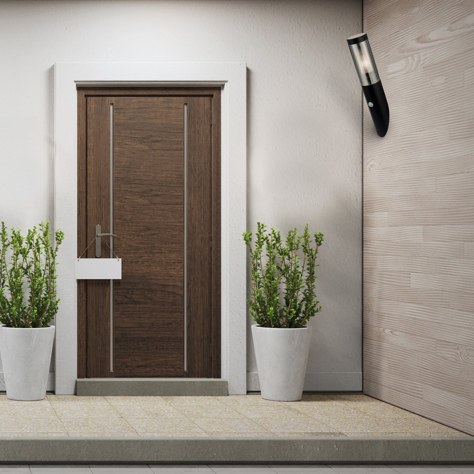 Batton kültéri fali lámpa, magasság 40 cm, fekete/füstszürke, érzékelővel