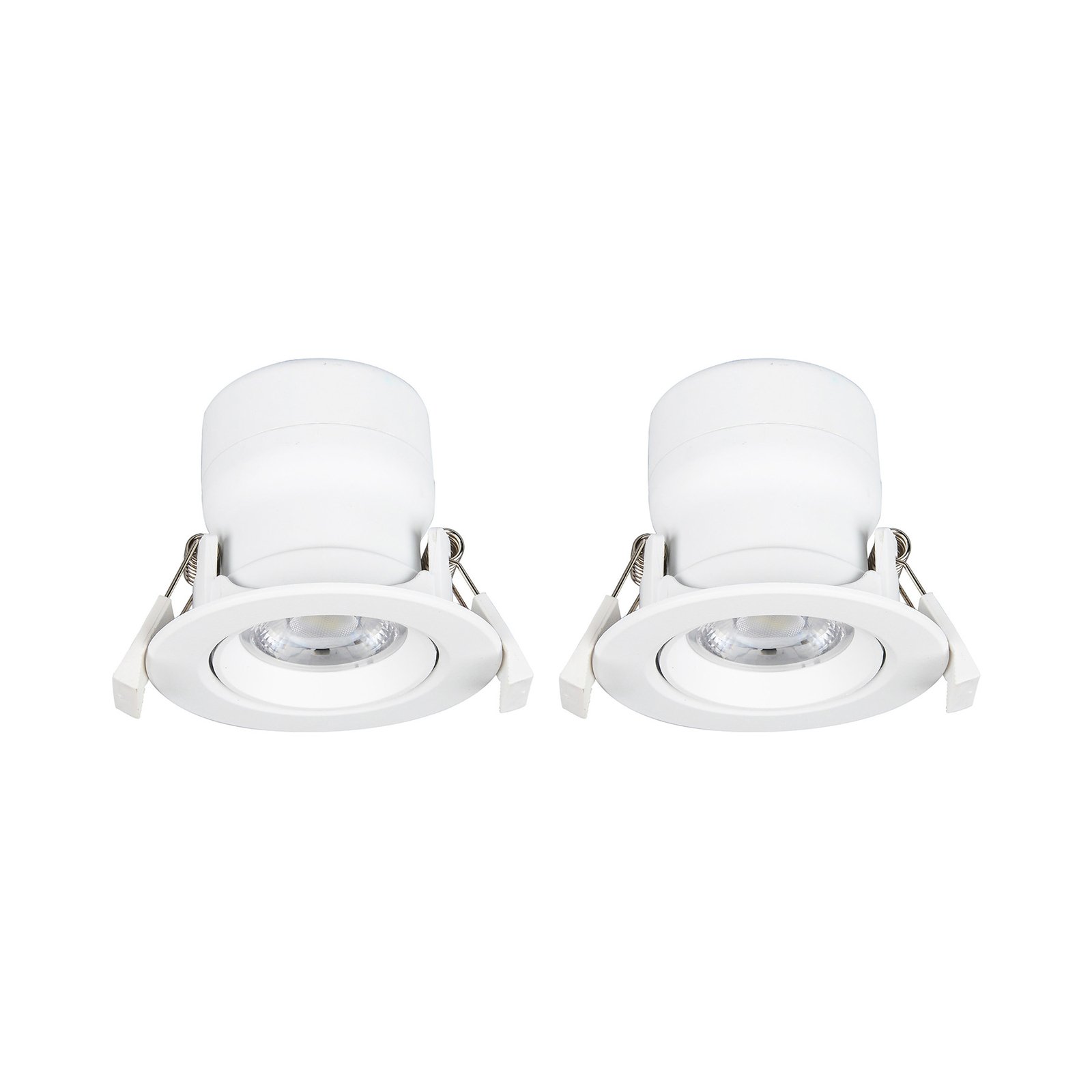 Prios LED recessed light Shima, white, 7W, 3000K, 2pcs, dimmable