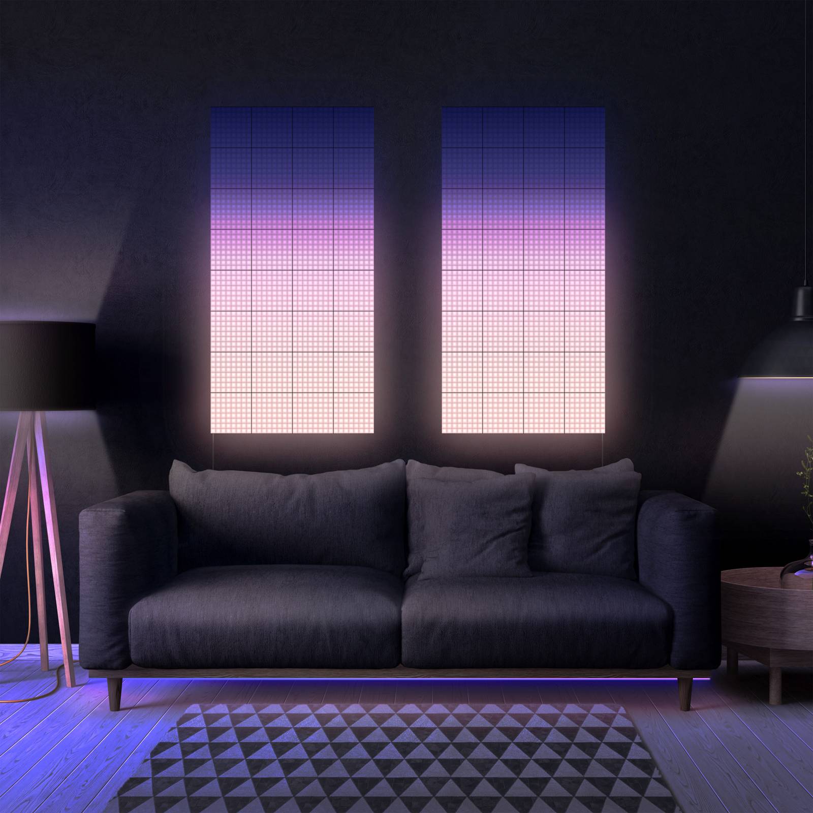 Twinkly Rgb-Squares Black, Ip20, 1+5 Starter Set, Uk/Ie