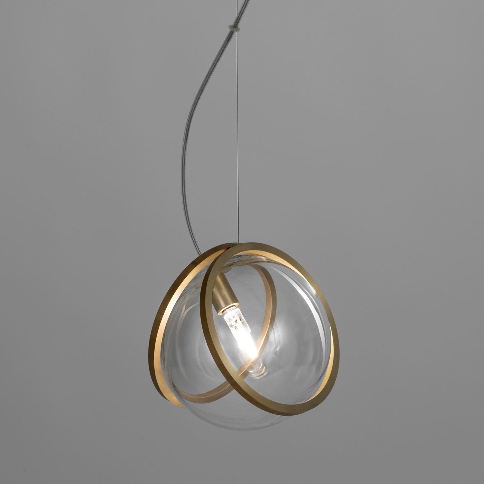 Terzani Pug suspension à 1 lampe transparente