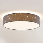 Lindby LED-kattovalaisin Ellamina, Ø 60 cm, antrasiitti, tekstiili