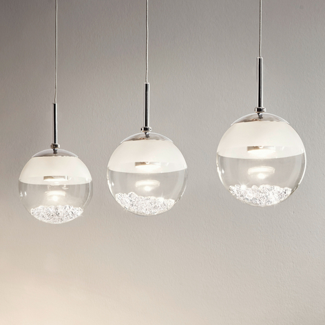 Langwerpige LED hanglamp Montefio in kristal