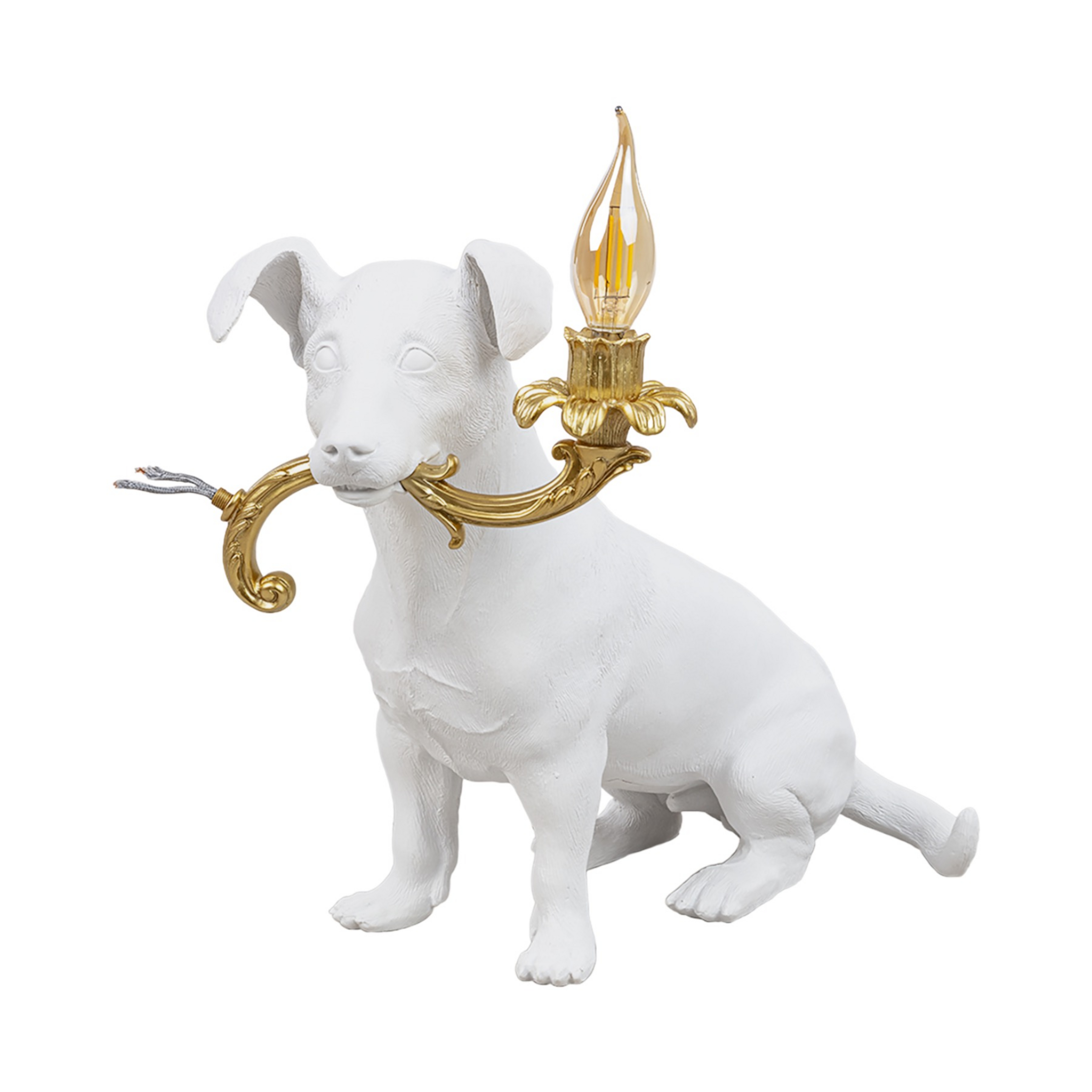 SELETTI Rio LED-Deko-Tischleuchte, Hund in Weiß