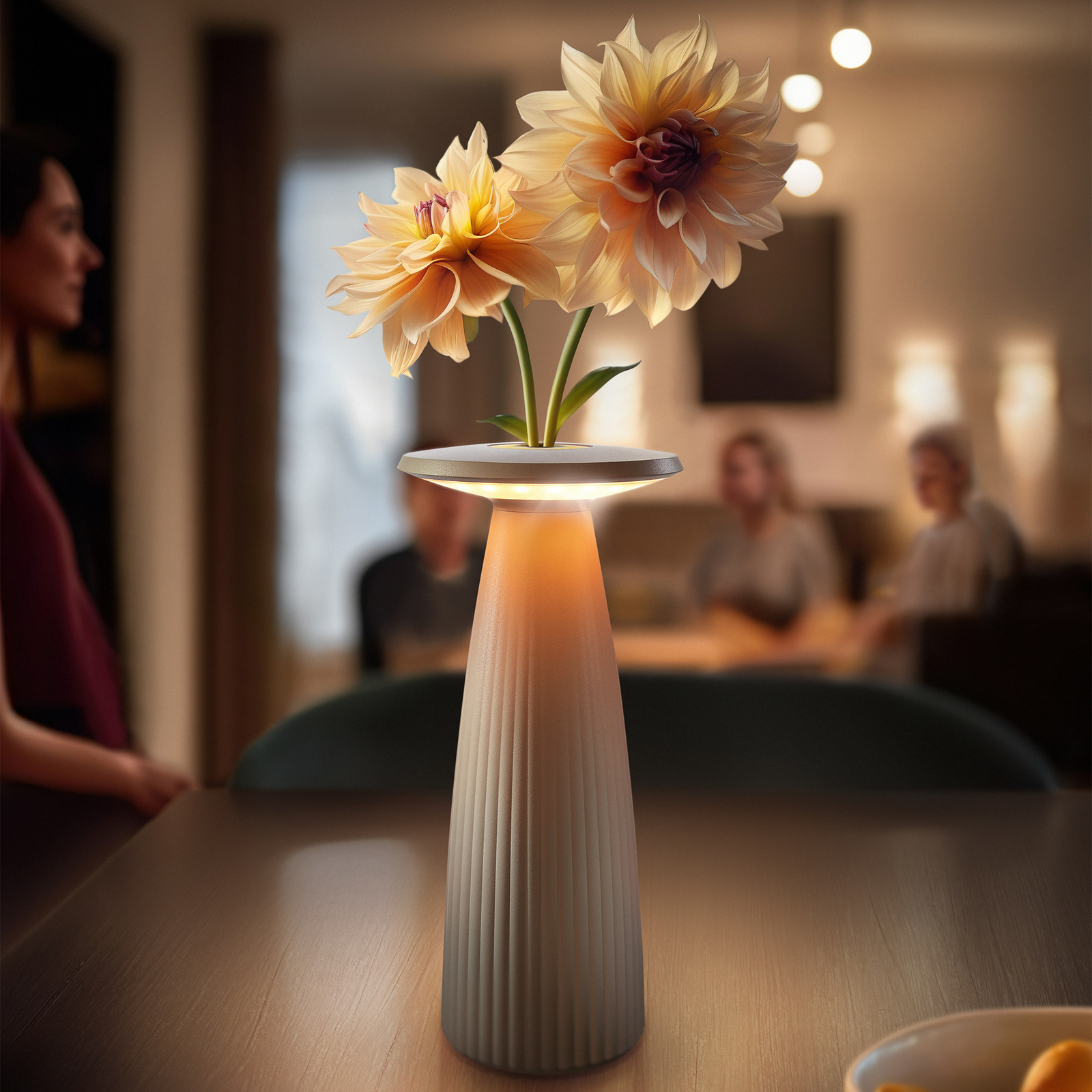 Nuflair LED akkus asztali lámpa, IP54, dűne bézs