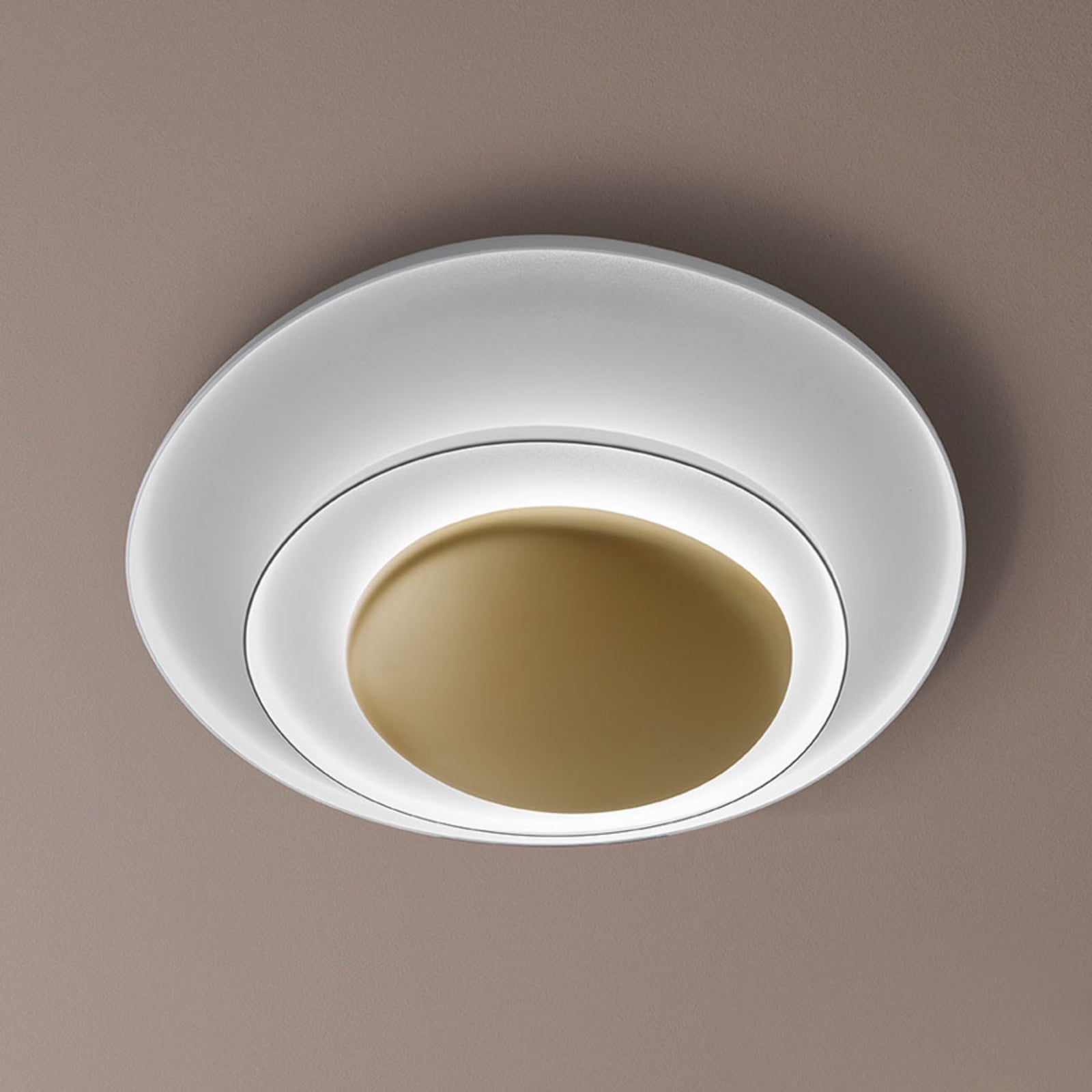 Foscarini Bahia LED-Wandlampe weiß/gold