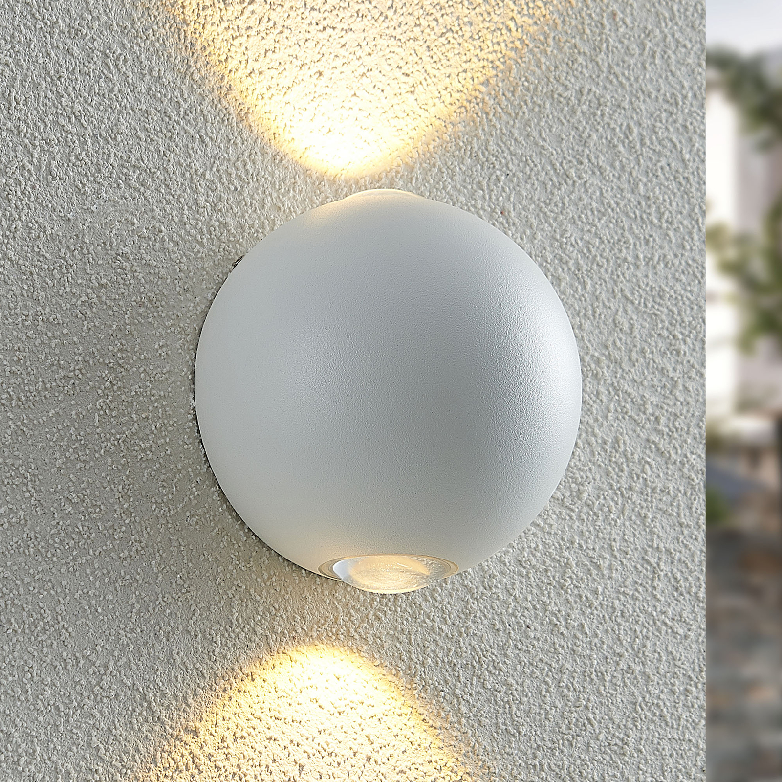 Lindby Esmani LED-væglampe rund, 2 lyskilder, hvid