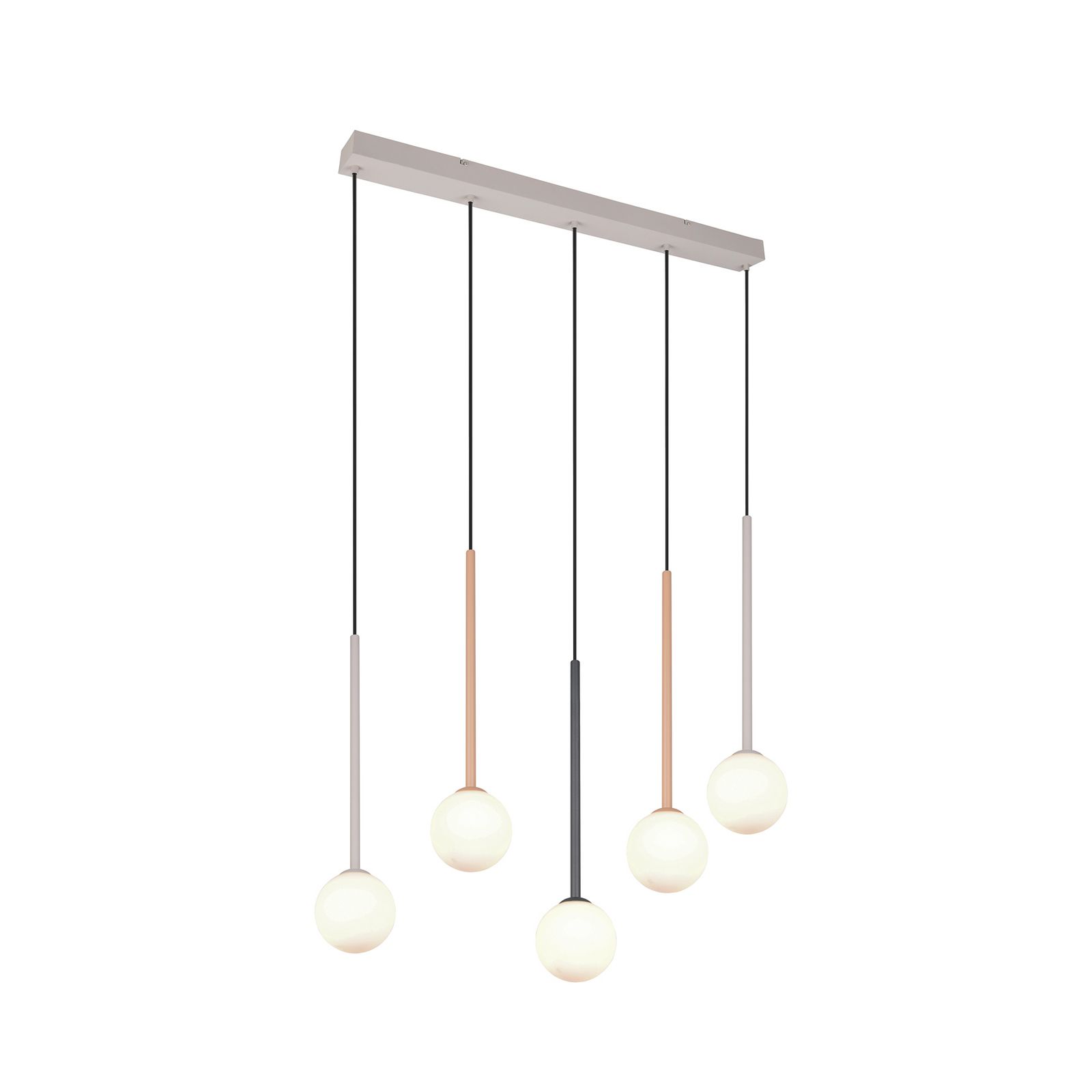 Piekaramā lampa „Firano“, krāsaina, garums 107 cm, metāla, ar 5 spuldzēm. Piekaramā lampa „Firano“, krāsaina, garums 107 cm, metāla, ar 5 spuldzēm.