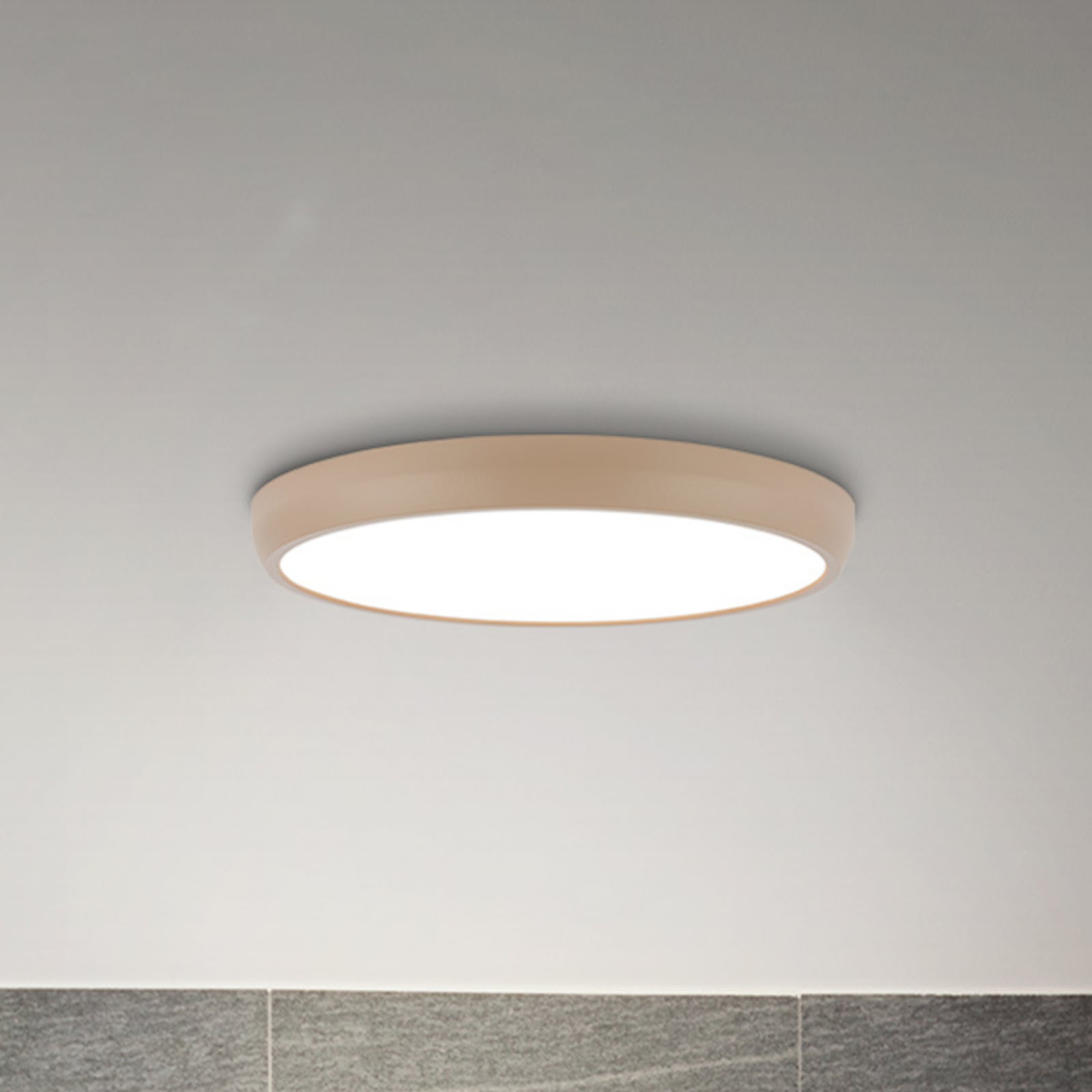 LED-Deckenleuchte Navaro, beige/weiß, Ø 38 cm, 4.000 K