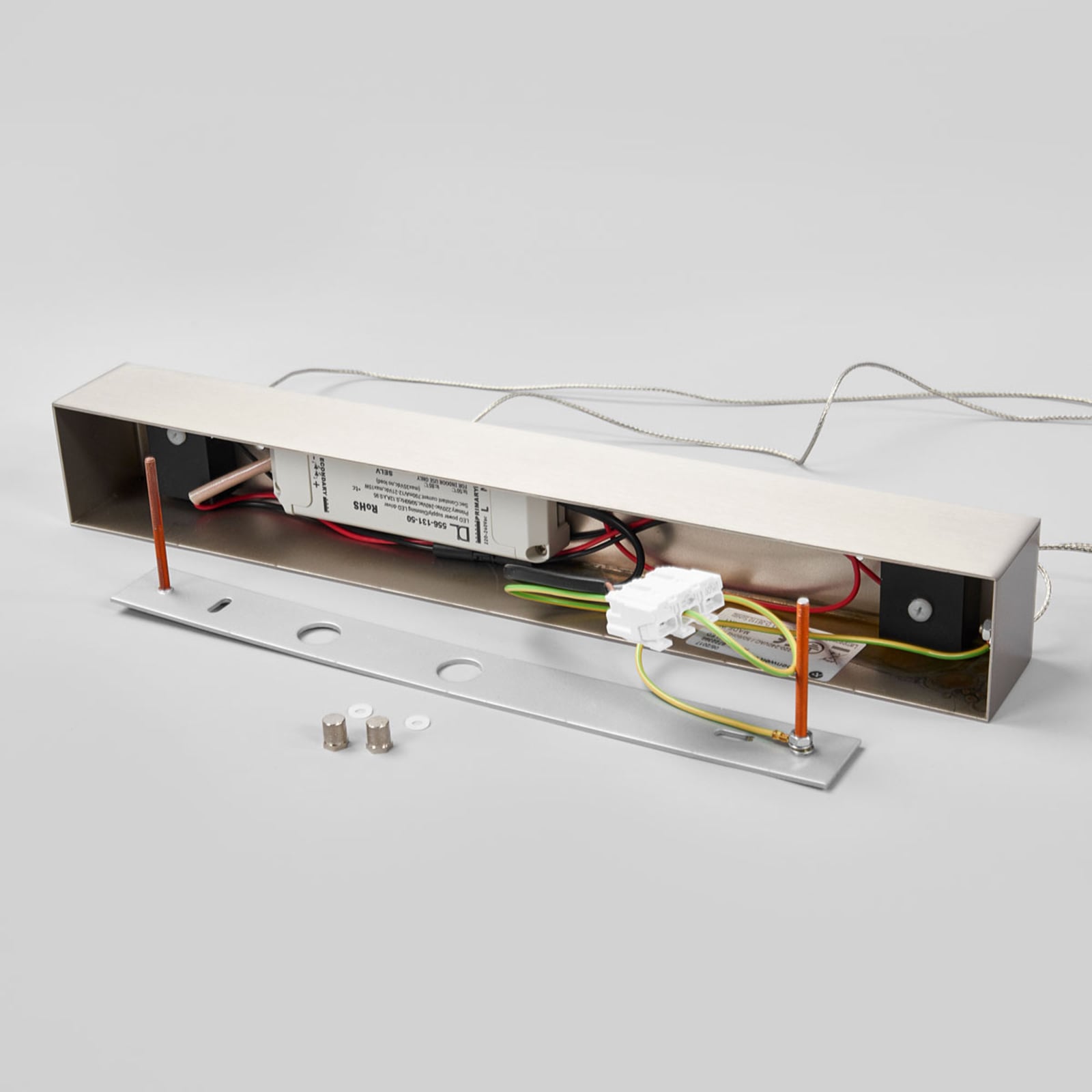 Lampa wisząca LED Nora, drewno dębowe, ściemniana, długość 78 cm - Quitani