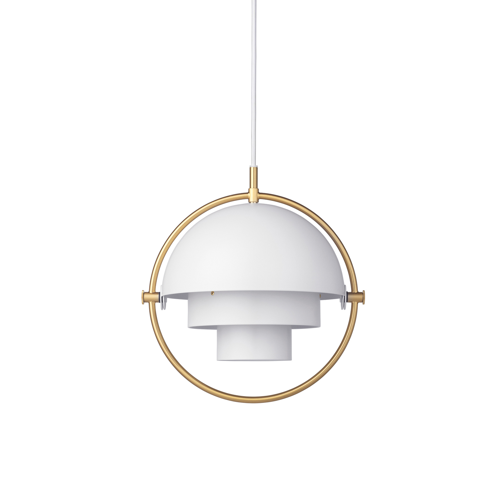 GUBI pendellampa Multi-Lite, Ø 27 cm, ram i mässing