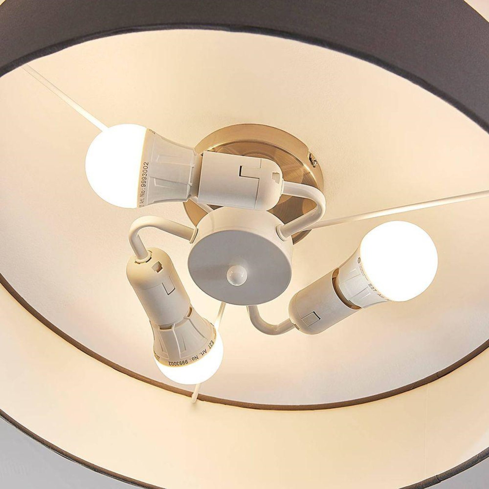 Sebatin Ceiling Lamp Ø50 Grey/White/Nickel - Lindby