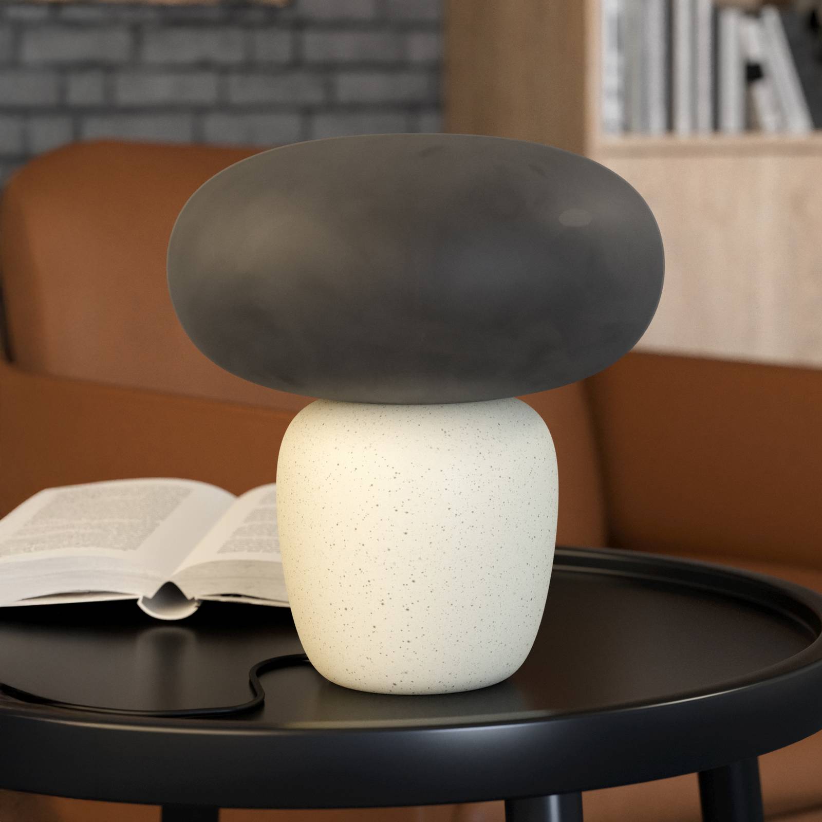 EGLO Lampe à poser Cahuama, noir/blanc, céramique