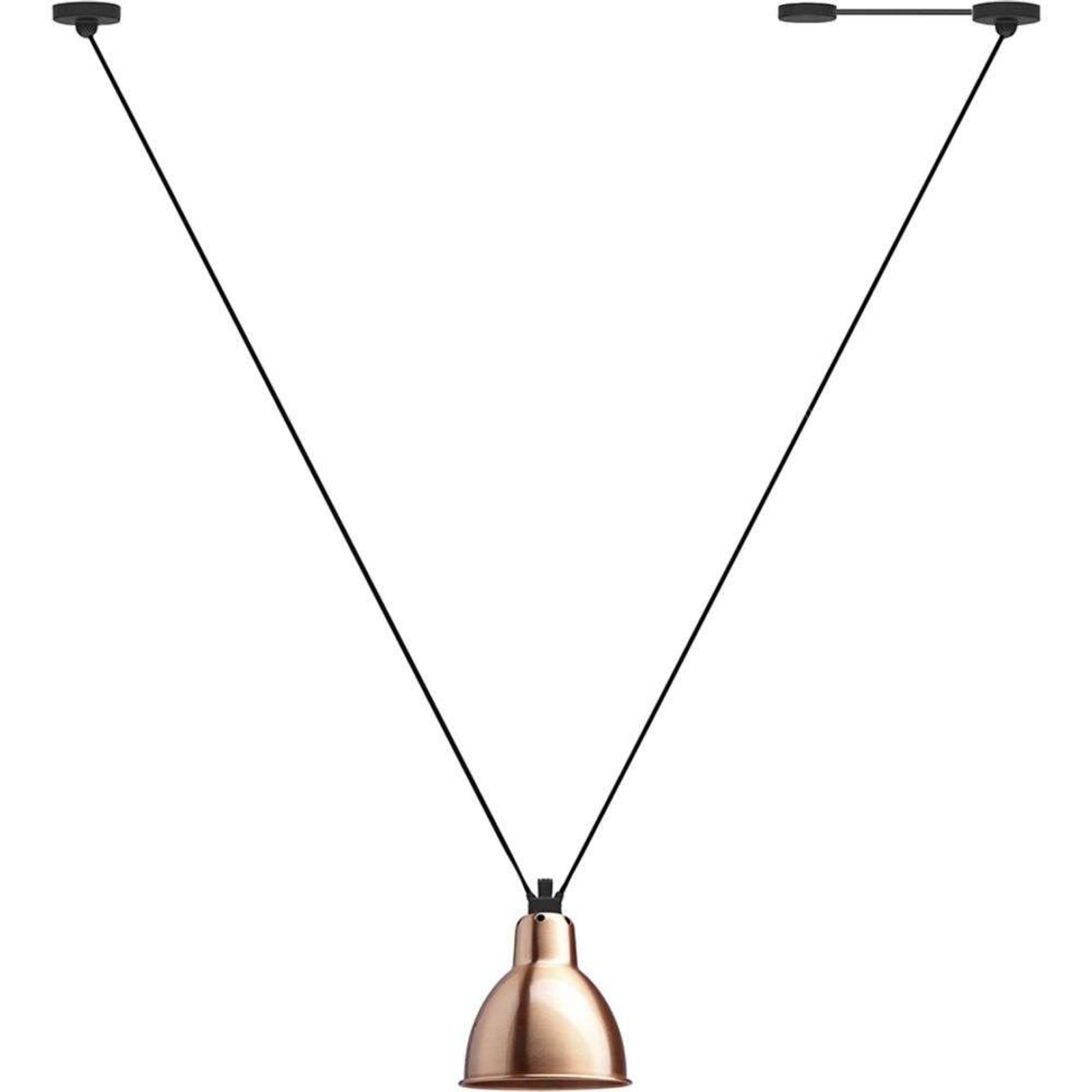 323 L Pendel Round Copper/White Lampe Gras - Stue - Metal