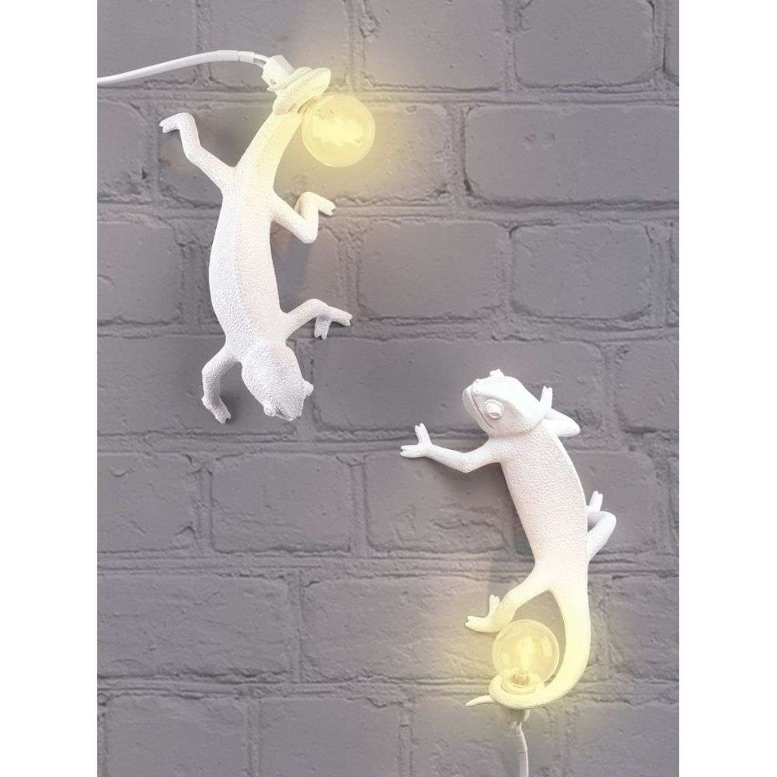 Chameleon Left-Going Up Wall Lamp White - Seletti