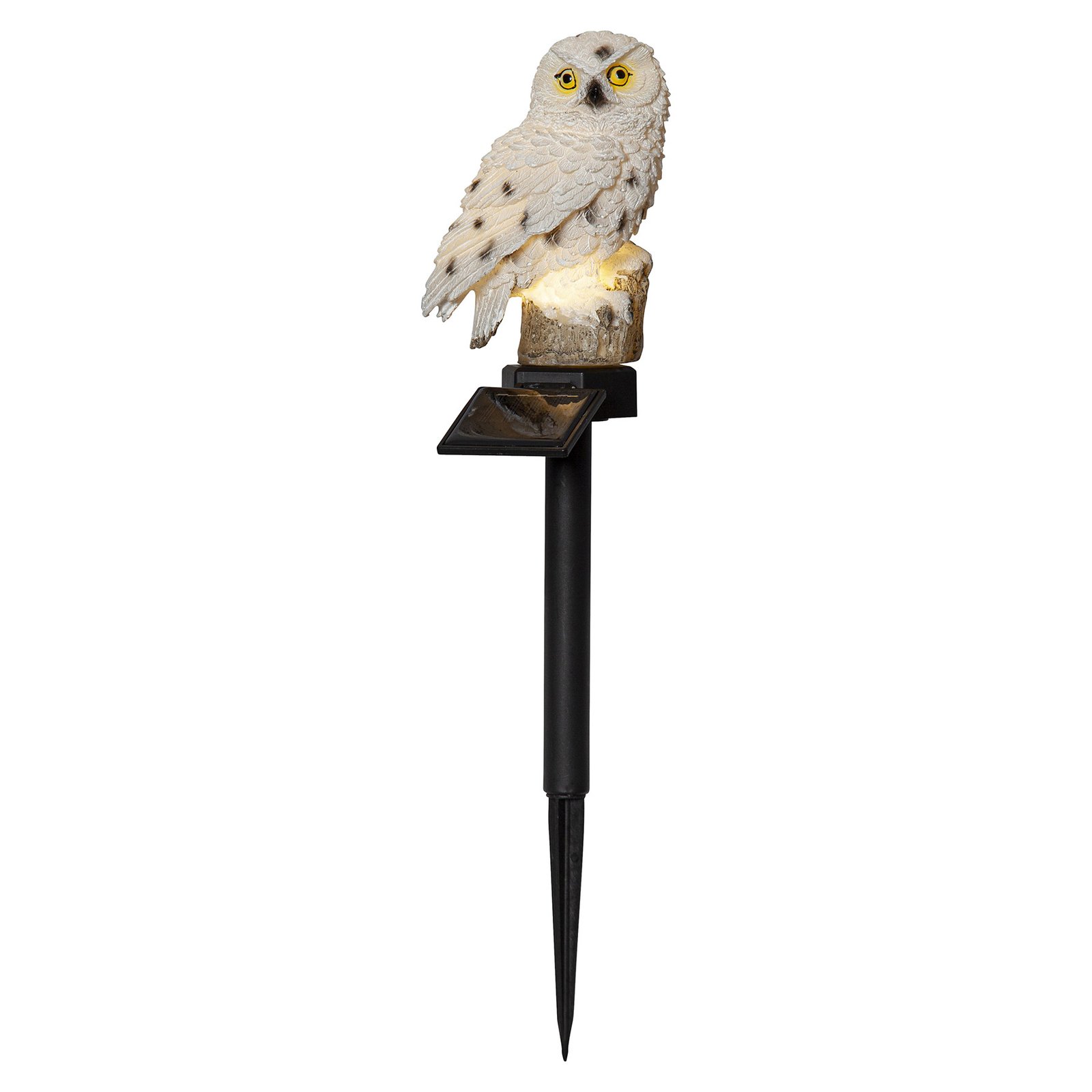 Owl LED solar light with a ground spike