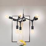 Hanglamp Bocadella 1 in zwart, 9-lamps