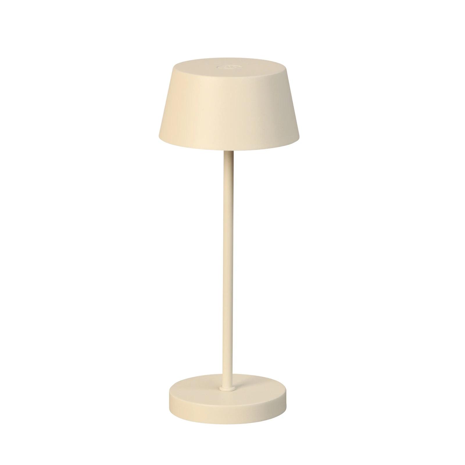 LED-batteridrevet bordlampe Sienna Pro sandbeige, 24 cm, metall IP54