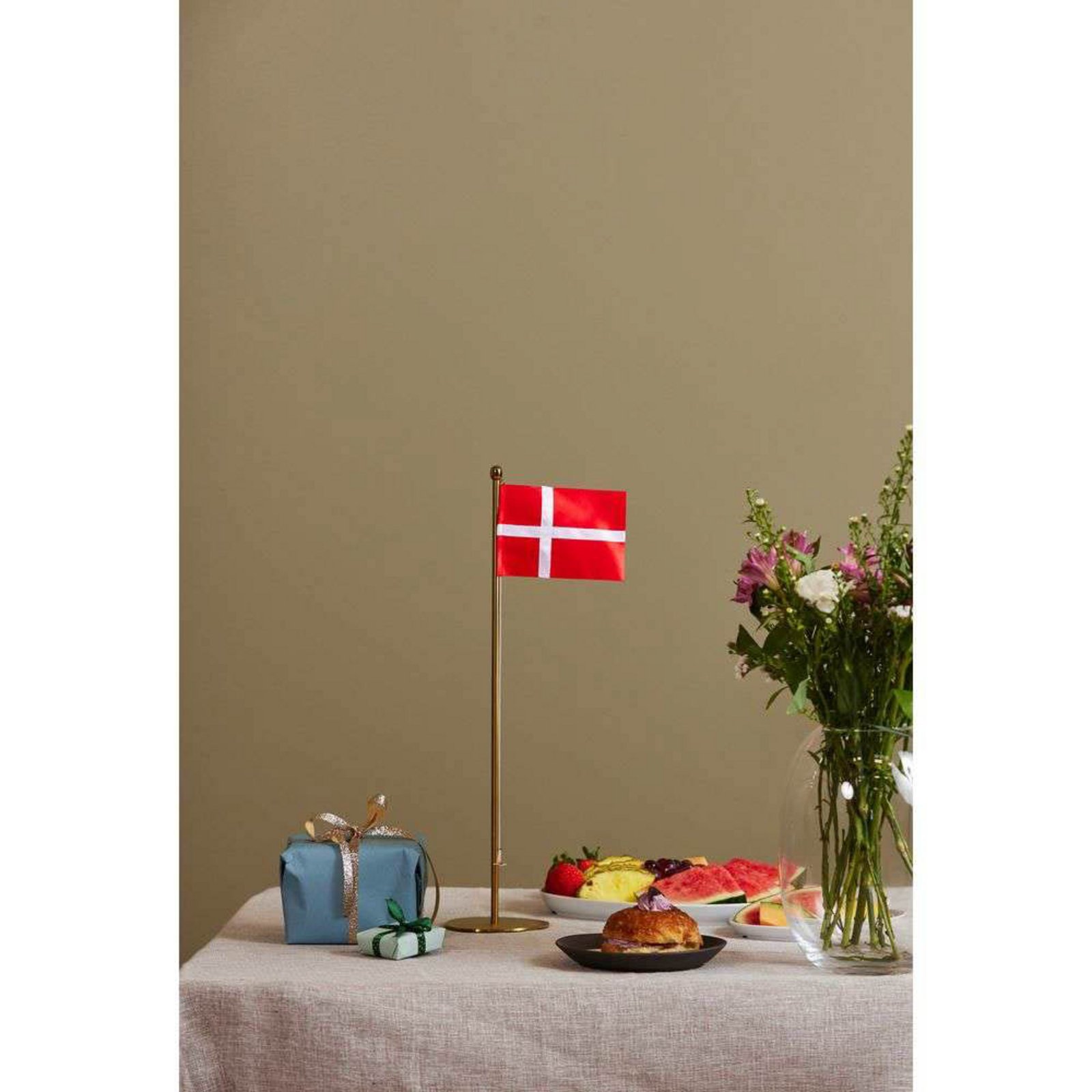 Bordflagstang H50 m/Dansk Flag Messing - Piet Hein