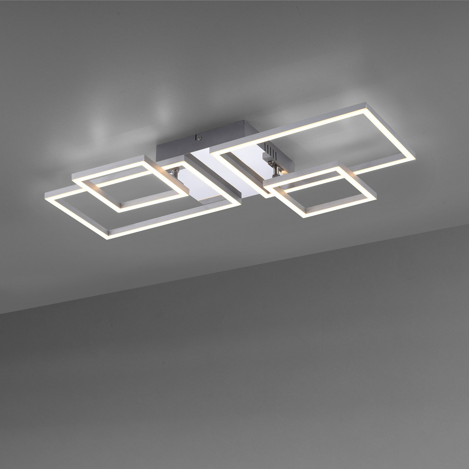 JUST LIGHT. Iven plafonieră LED oțel 32.4x30cm - dormitor - gri oțel - Metal