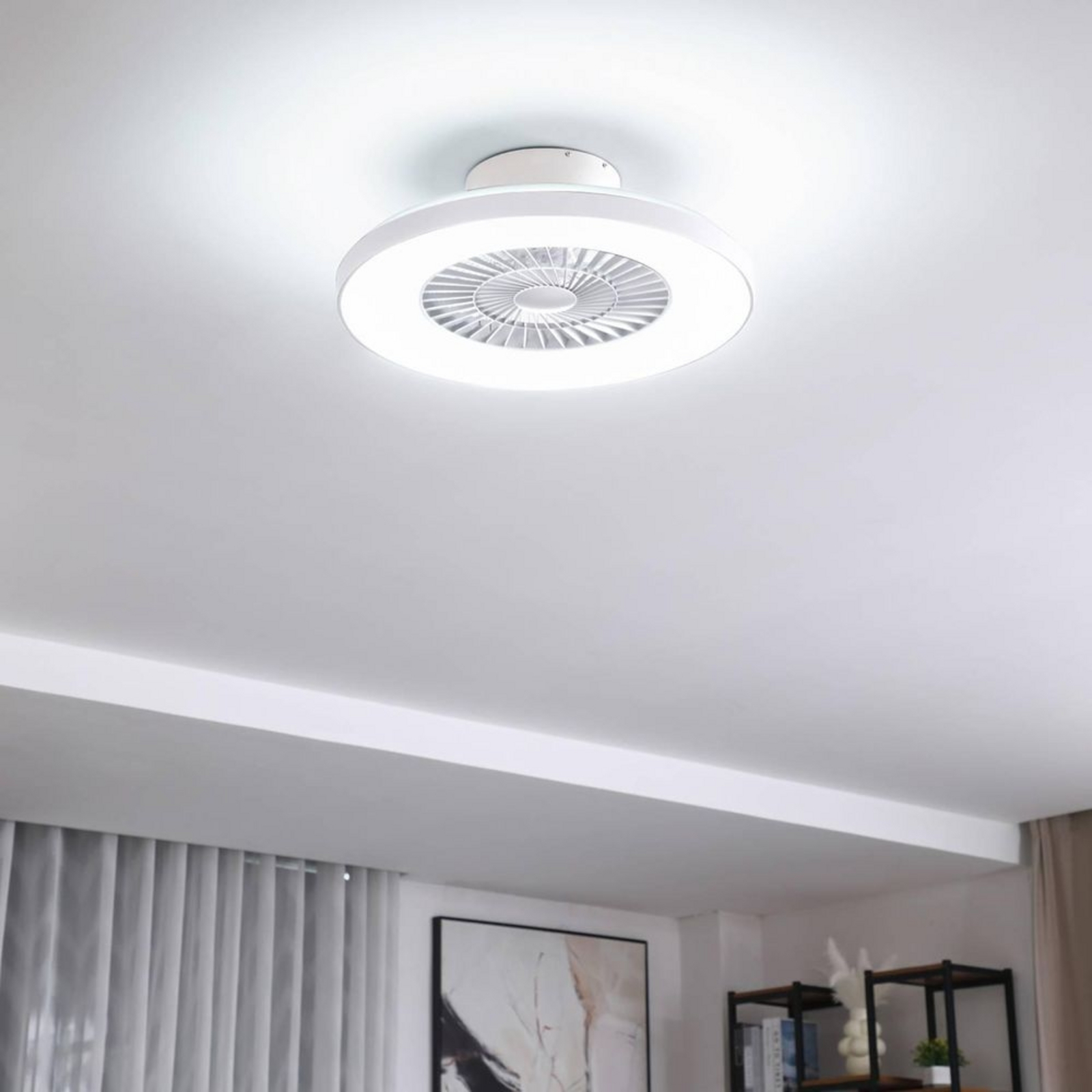 Paavo LED Smart Ventilatore a soffitto Bianco - Lindby