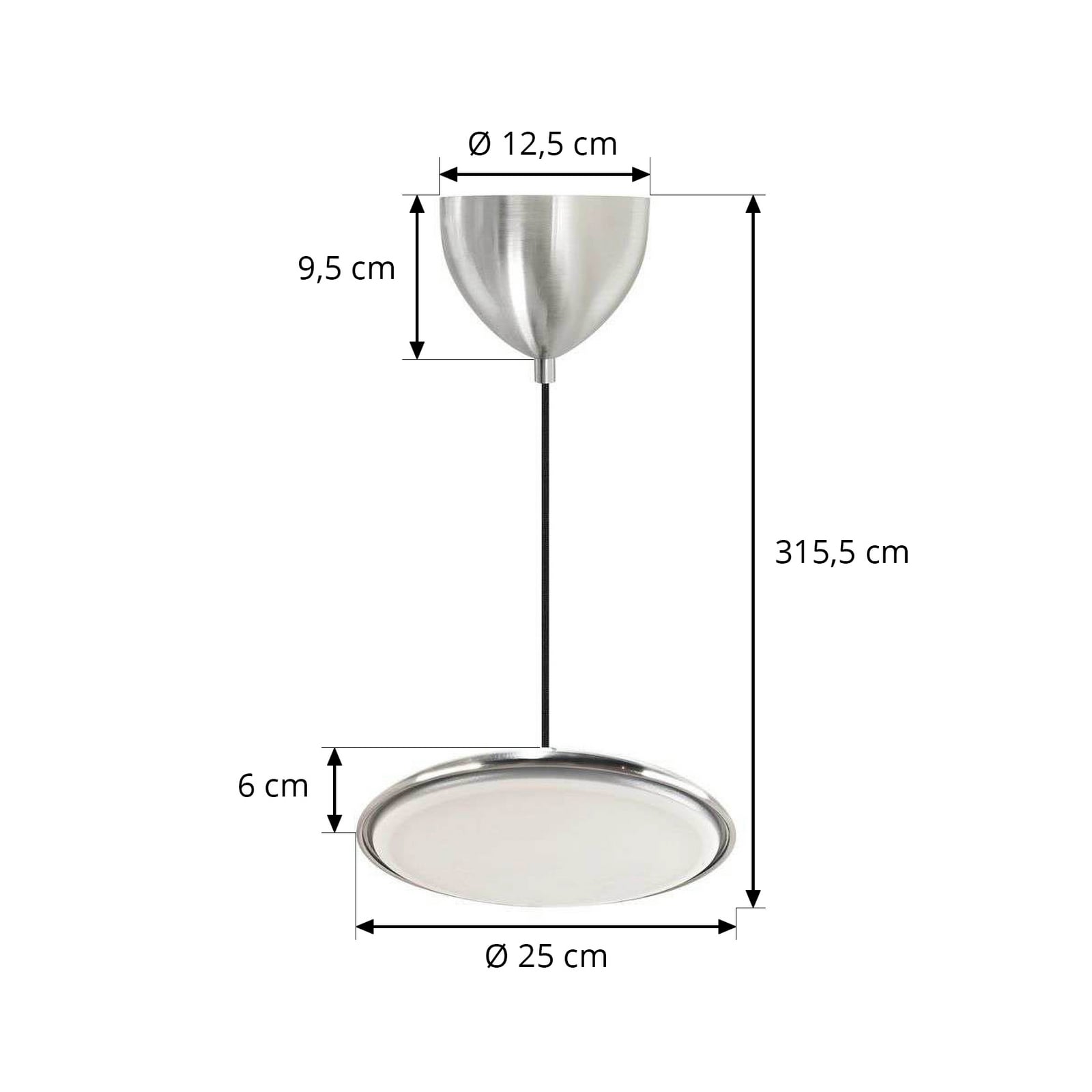 LED-pendellampe Artist, Ø 25 cm, stålfarget, stål