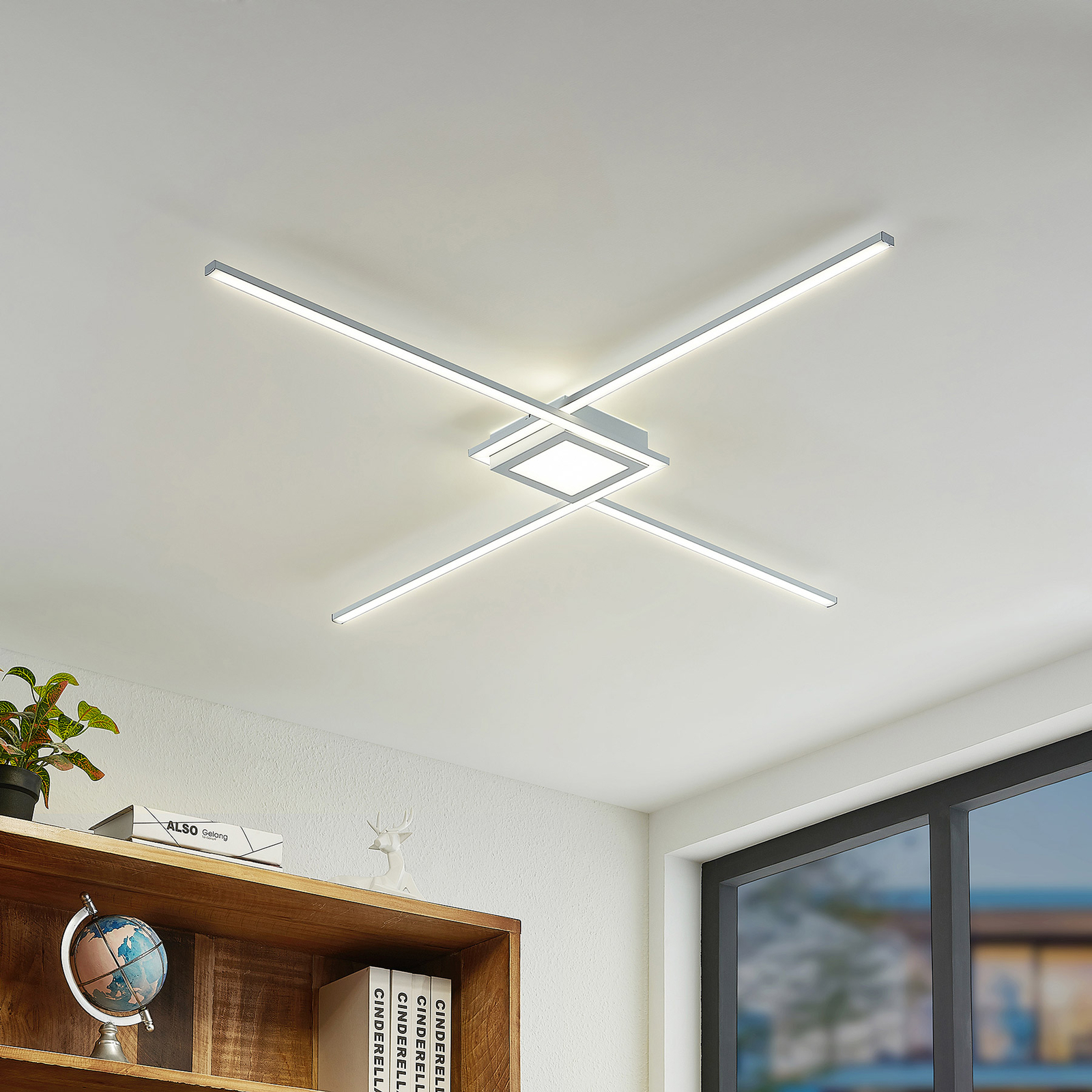 Lindby Ridia LED plafondlamp, wit