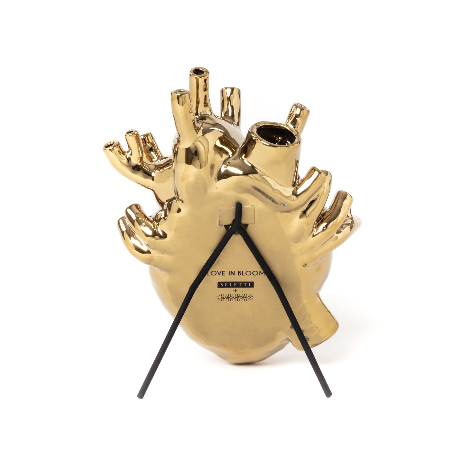 Love In Bloom Porcelain Heart Vase Gold - Seletti