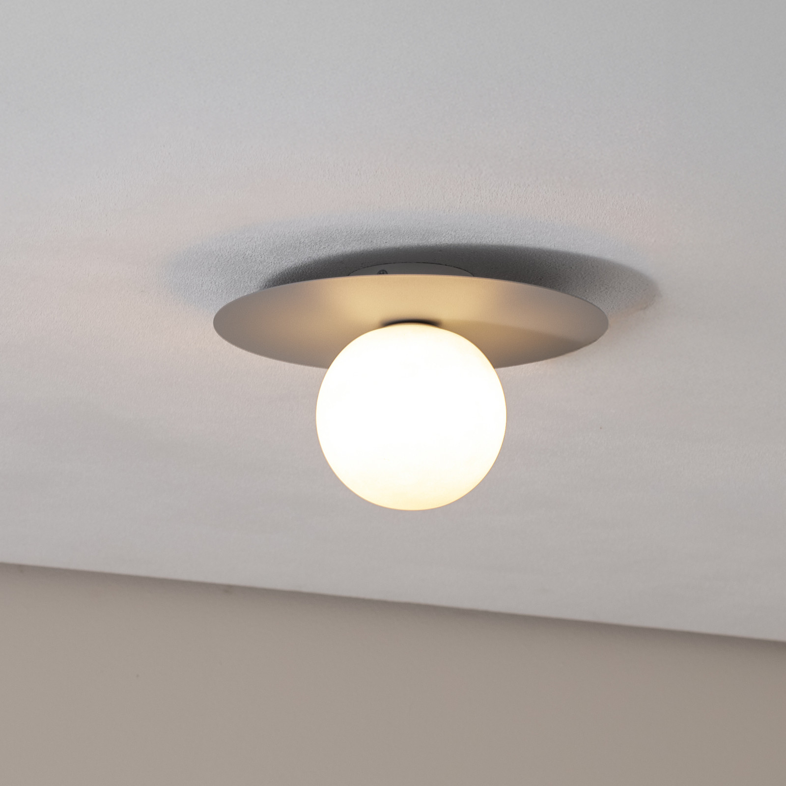 TK Lighting Plachetă Pixie gri sticlă Ø 25 cm sferică G9 - Camera de zi / sufragerie - Modern - gri opal - Metal