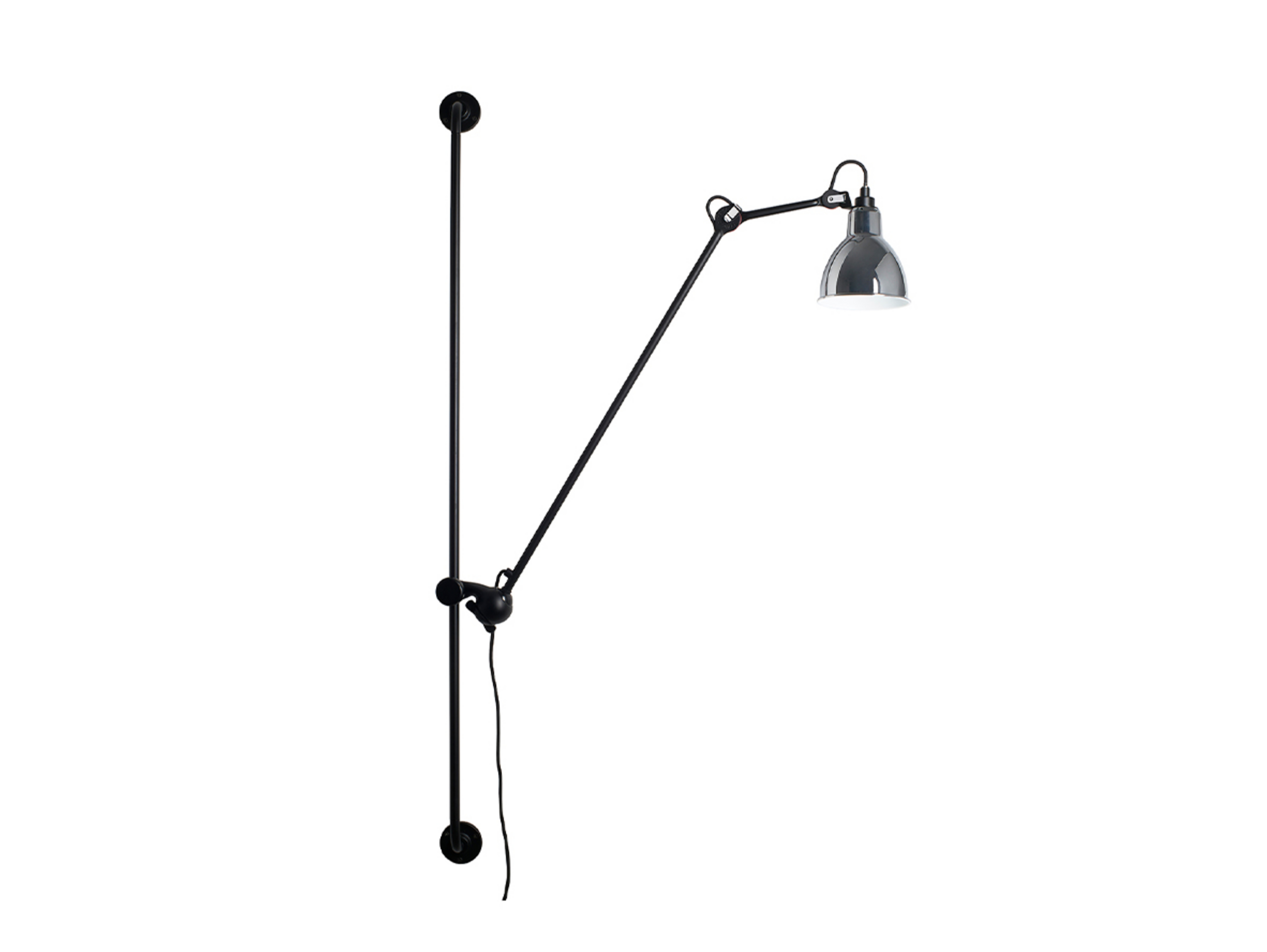 214 Applique Murale Round Chrome/Black - Lampe Gras